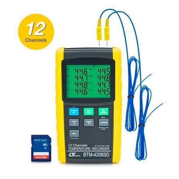 Lutron BTM-4208SD เครื่องบันทึกอุณหภูมิ 12Ch (SD Card Type)